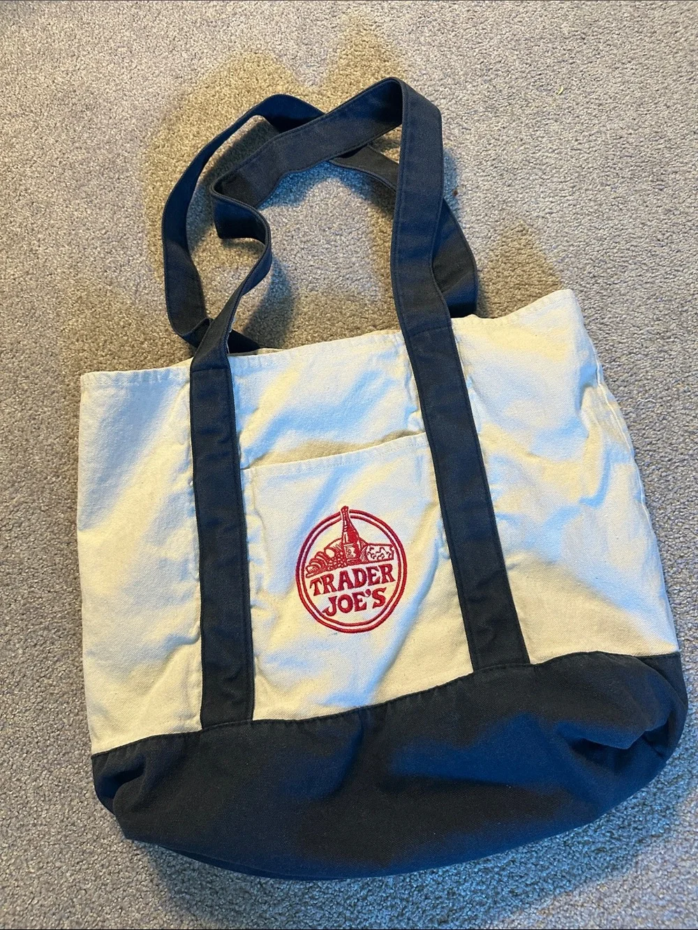 Trader Joe’s Canvas Tote Bag in Cream and Black
